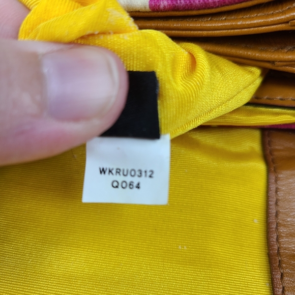 Kate Spade New York brown leather & pink abstract floral shoulder bag - Picture 16 of 16